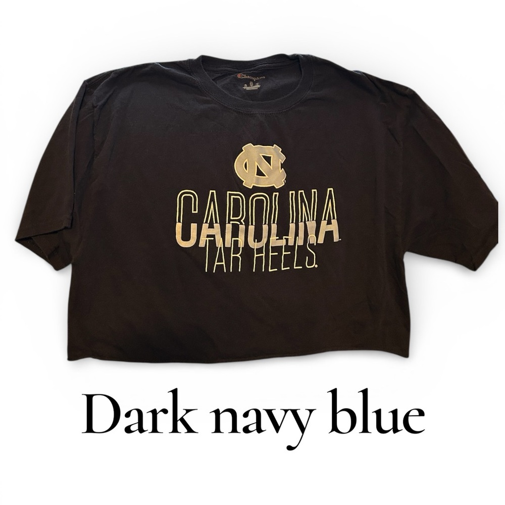 Champion Carolina Tar Heels Dark Navy Blue cropped top